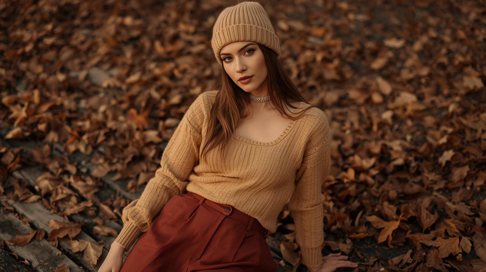 دختری با پلیور پاییزه