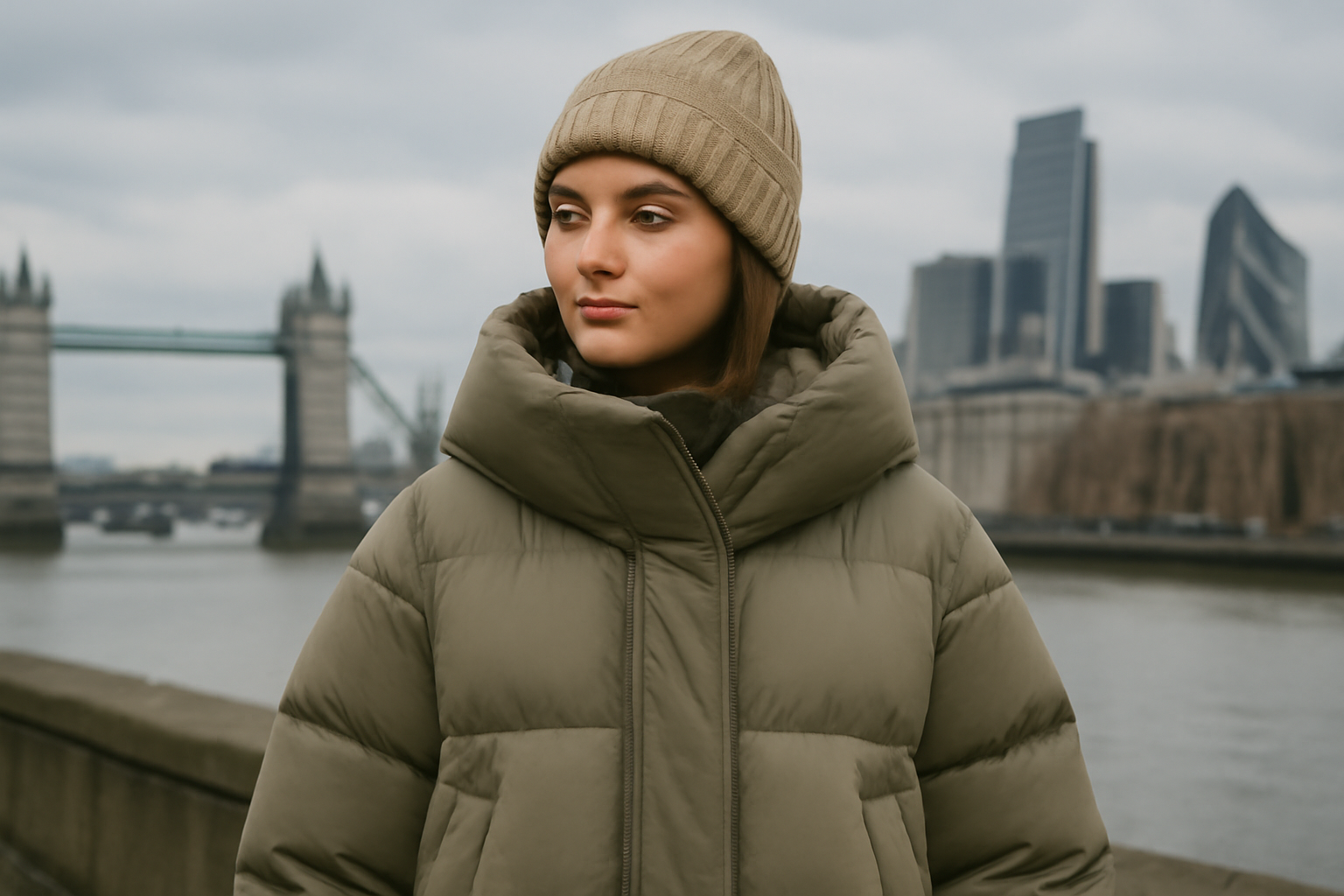 دختری کاپشن پاییزی ترند 2025 پوشیده