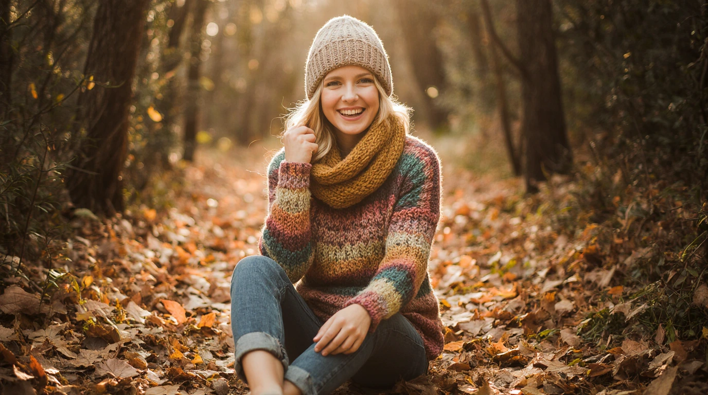 دختری با استایل پاییزی