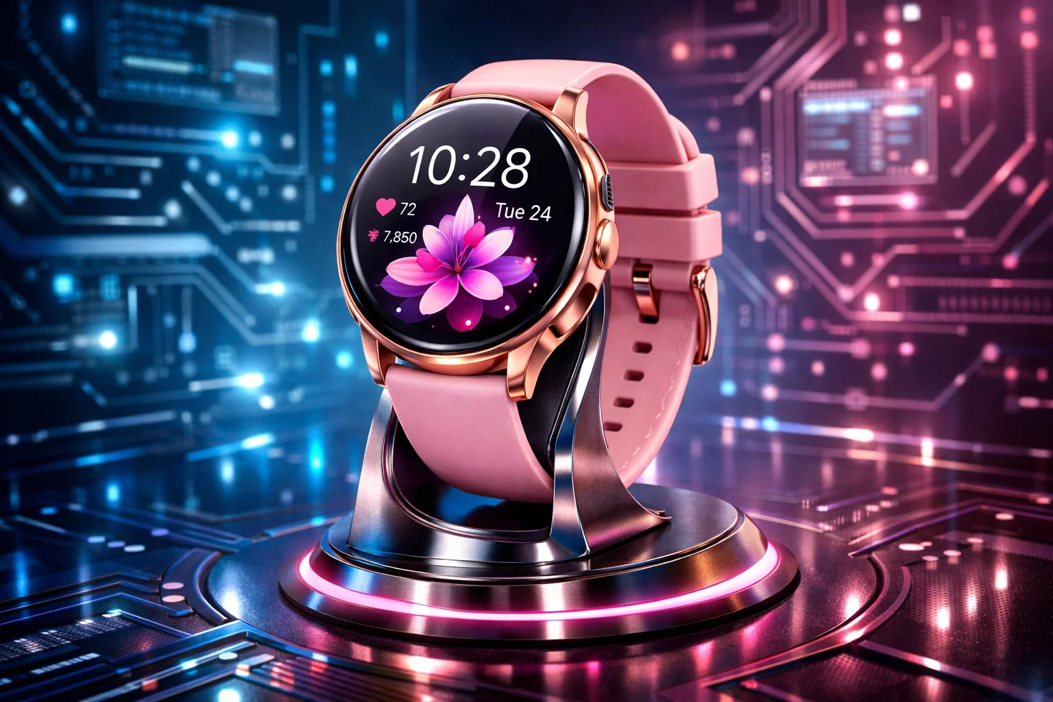 ساعت مچی هوشمند صورتی