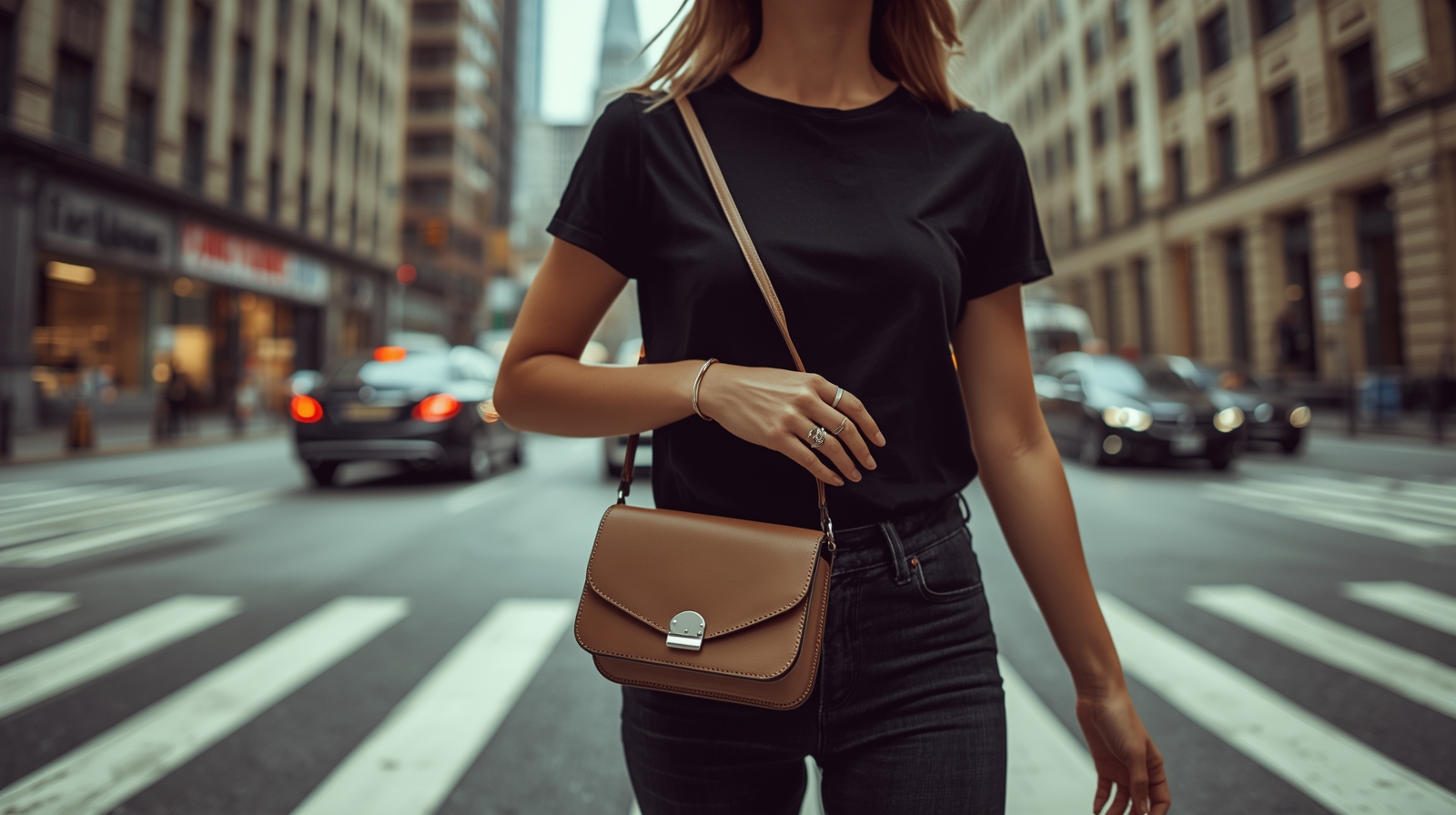 دختری با کیف چرمی 