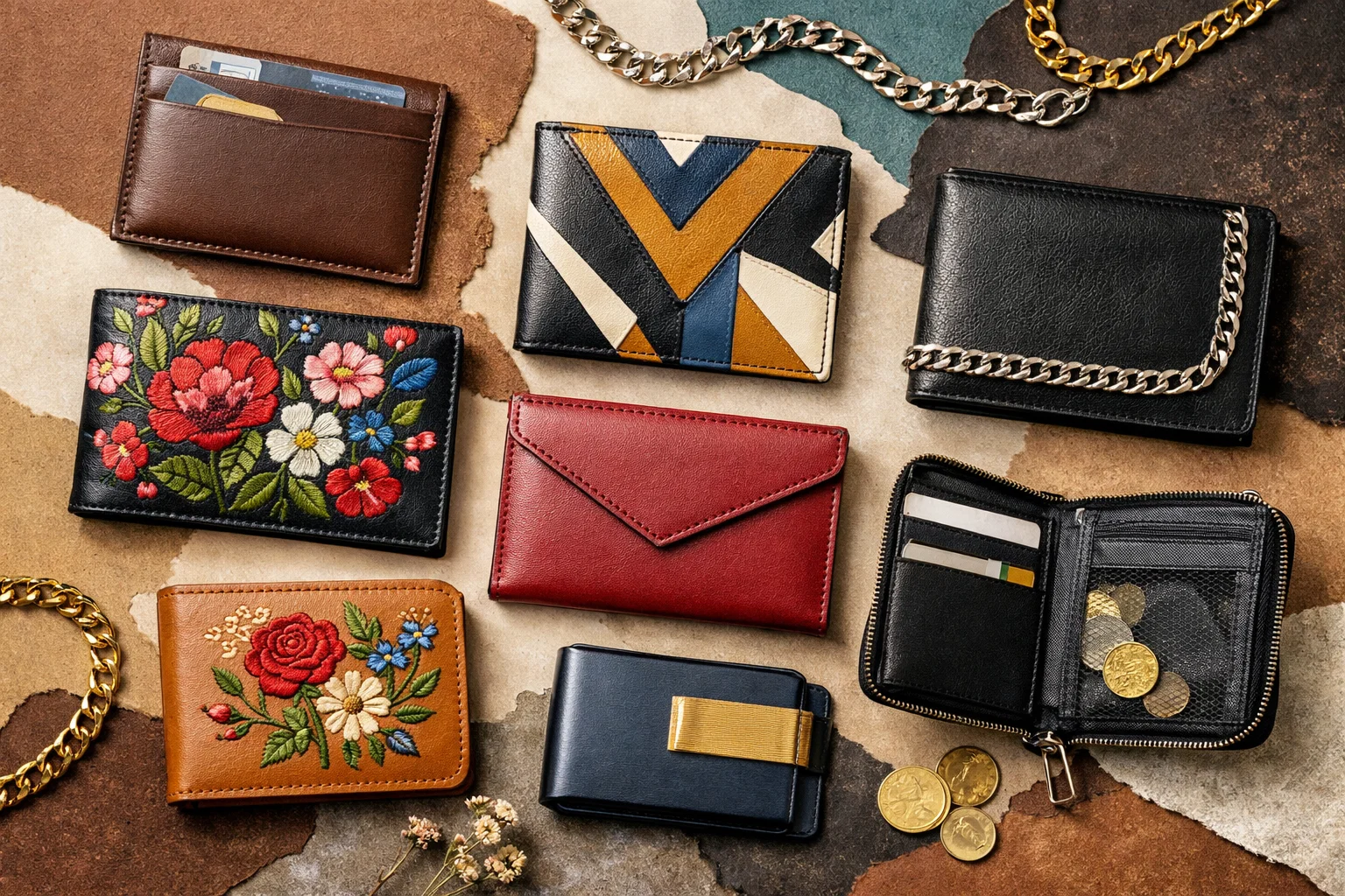 مدل کیف پول چرم دست دوز زنانه جدید